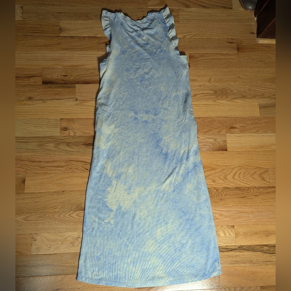 Citron Light Blue Ruffled Sleeve Top Y2K 90s Style Tye Dye - Picture 3 of 10